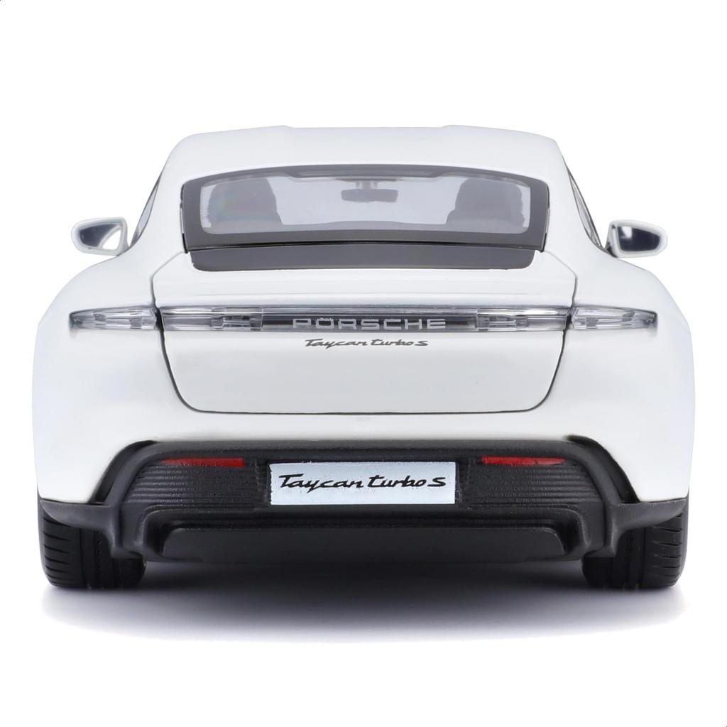 Bburago Scară Porsche Taycan Turbo S Alb Model Diecast Finisat WT 1/24 / Mașină, Produs, 18-21098