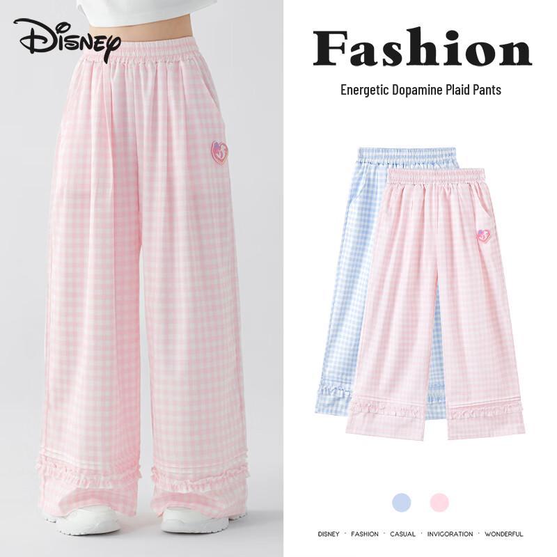 Disney Girls' 2025 Plaid Lightweight Summer Pants