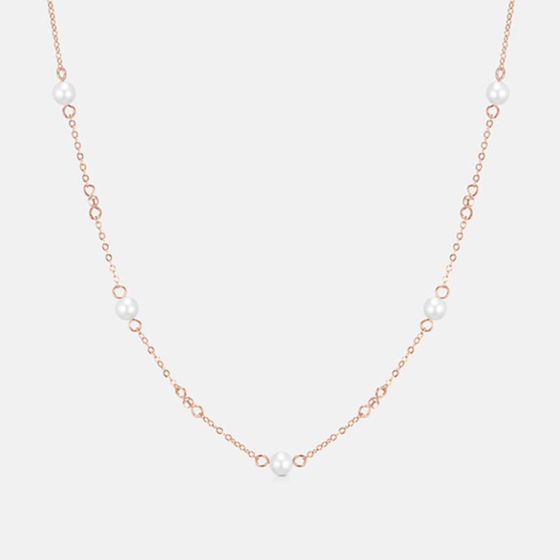 

METROCITY JEWELRY René Perla Sterling Silver Rose Necklace A243SN9112RPH 42cm