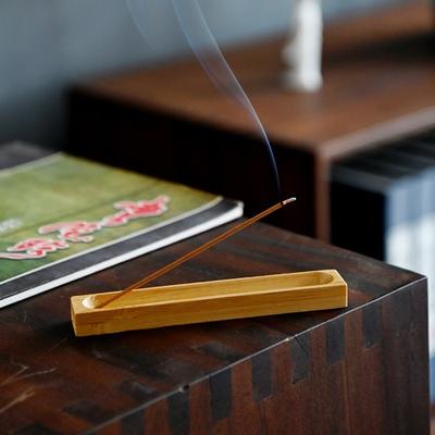 2.2*22cm 3mm Aperture Sandalwood Incense Burner Wooden Bamboo Incense Burner Creative Agarwood Rectangular Incense Board Carving