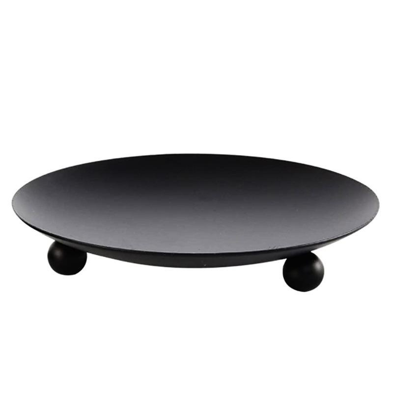 1pcs Black Iron Plate Candle Holder tray holder Wedding Party Holiday Banquet Decorative Candle Accessories home decor LZT004