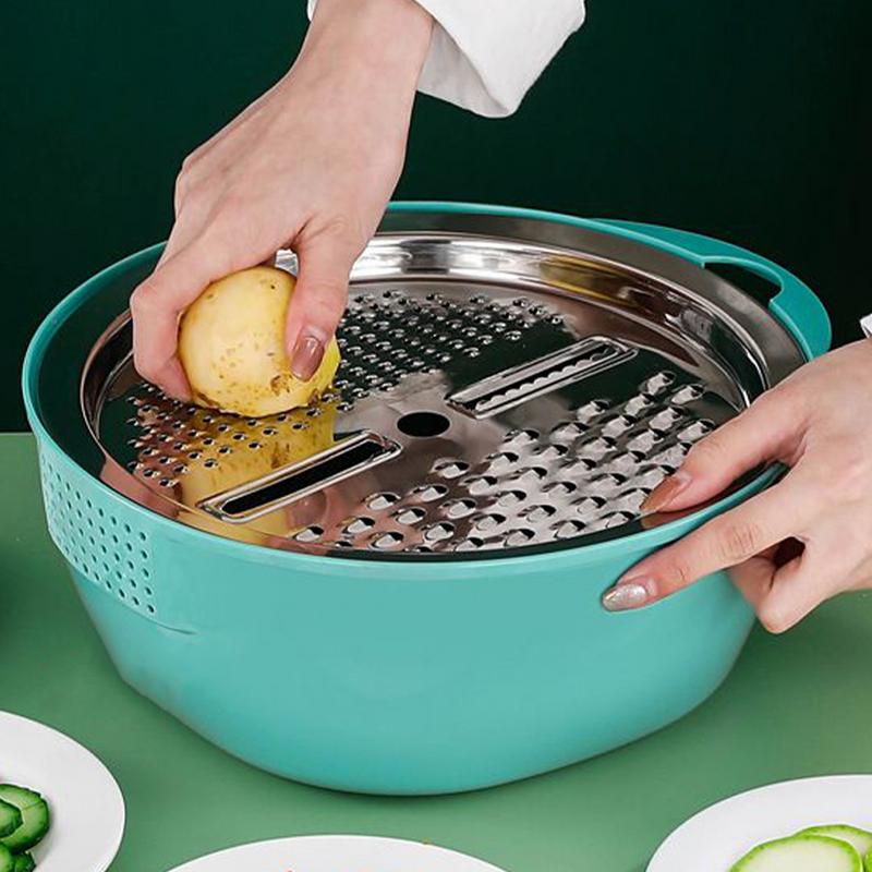 Rice Strainer Bowl Colander Basin For Cleaning Fruits Large Capacity Colander With Stainless Steel Grater For Washing Vegetables