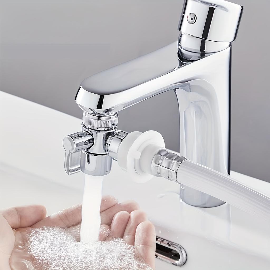 3-Way Faucet Diverter - Durable Zinc Alloy, Easy Flow Control, Standard Us Thread, Metal Construction - Premium Silvery Finish Stainless Steel Faucet