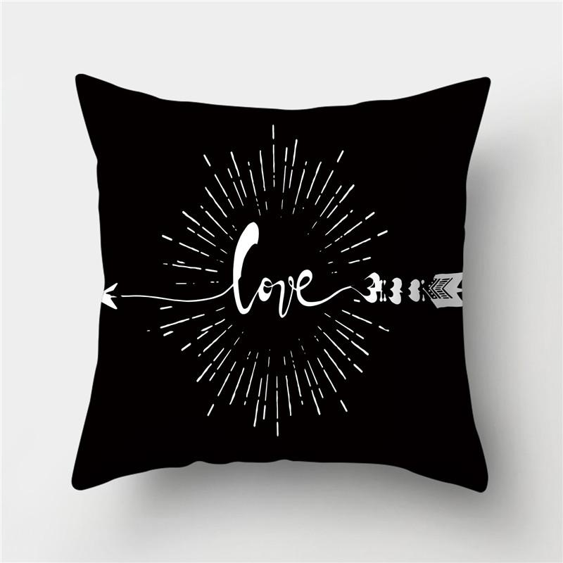 Black and White Geometric Stripe Pattern Pillowcase Home Living Room Sofa Decorative Cushion Cover Pillowcase