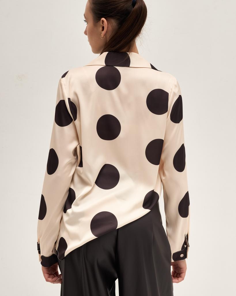 Women's Blouse Modalinda 46939 36 Beige with Polka Dots