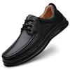 Men's Breathable Leather Shoes Black Soft Leather Soft Bottom Spring Autumn Best Men Business Formal Wear All-Match Casual Shoes