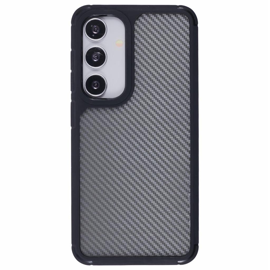 For Samsung Galaxy S25 Case Carbon Fiber Texture TPU+PC Anti-Drop Phone Cover