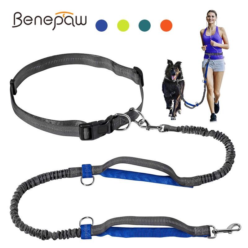 

Benepaw Dual Handles Hands Free Dog Leash Running Reflective Stitching Handsfree Pet Leash For Medium Large Dogs Hiking