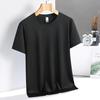 Camiseta Masculina Casual de Seda de Gelo Manga Curta Respirável Gola Redonda Meia Manga Top