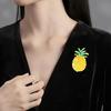 Lightweight Pineapple Brooch Featuring Crystal Decors Comfortable For Daily Wear Multi Purpose Fashion Ideal Gift