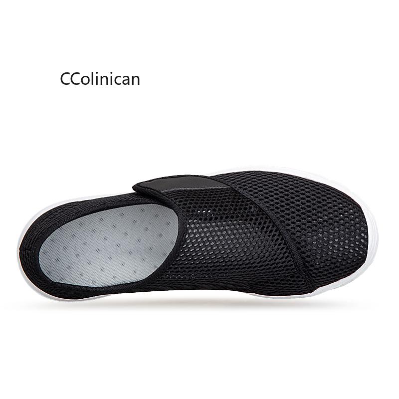 Hot Summer Elderly Shoes Men and WoMen Adjustable Fat and Wide Breathable Lightweight Casual Shoes Elderly Foot Swelling Shoes