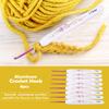 8PCS Aluminum Crochet Hook Set Knitting Needles With Soft Floral Print Plastic Handle (Large)