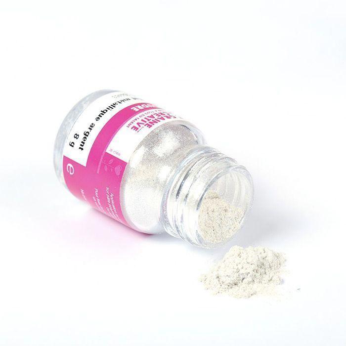 Silver Metallic Effect Powder for Polymer Clay - 8 G