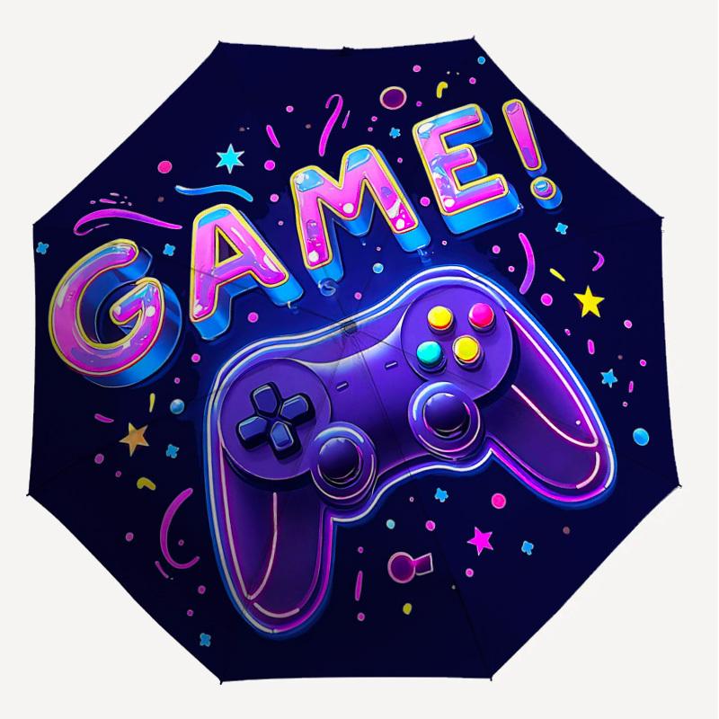 1PC game controller Umbrella-8-Rib Reinforced, Automatic Open, Lightweight & Durable, Cute Fashion Accessory for Outdoor, Beach, or Casual Use, Beach