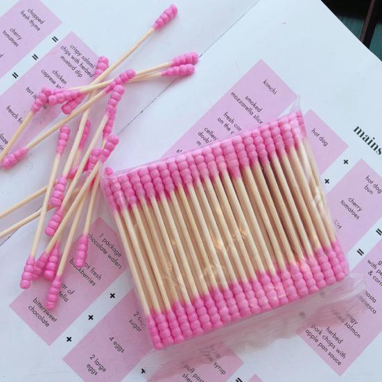 100Pcs Double Head Disposable Makeup Cotton Swab Cosmetics Cleaning Remover
