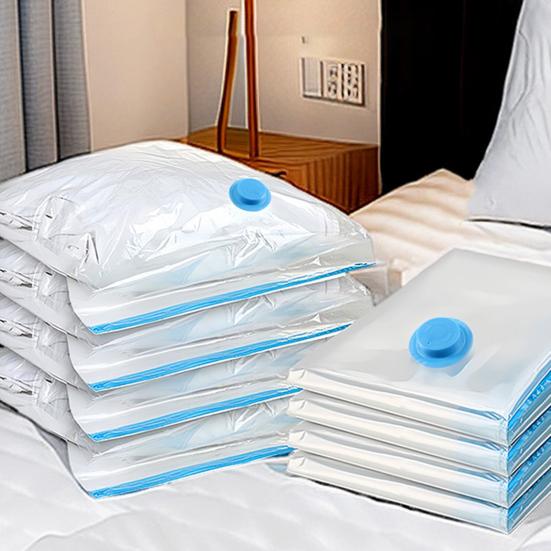 Yousheng 4Pcs Vacuum Compression Comforter Bags Vacuum Seal Bags with Hand Pump Space Saver Compression Packing Seasonal Storage Bags for Clothes