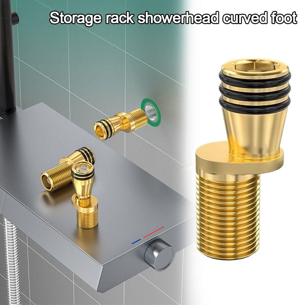 Copper Angled Curved Foot Lengthened Angle Adjustment Eccentric Screw Corner Wall Mounted Thickened Shower Faucet Adapter