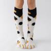 College Style Thicken Coral Fleece Cat Paw Calf Socks For Women Autumn Winter Warm Long Tube Socks Home Sleeping Floor Socks