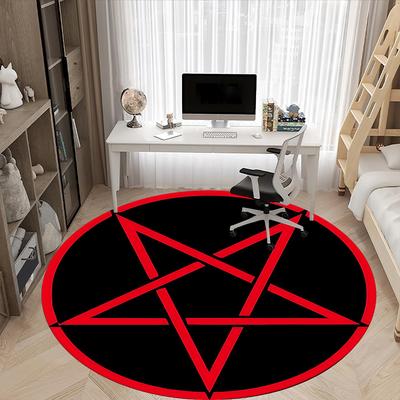 1 pièce Tapis Symbole Étoile Rouge, Rond Antidérapant Durable Grande Taille Tapis de Bureau, Convient pour Bureau yy250908025