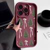 Phone Case For iPhone 17 Pro Max 16E 15 14 13 12 11  XS X XR 7 8 Plus Air  Joyful Christmas Tree Bow Design Shockproof Cover