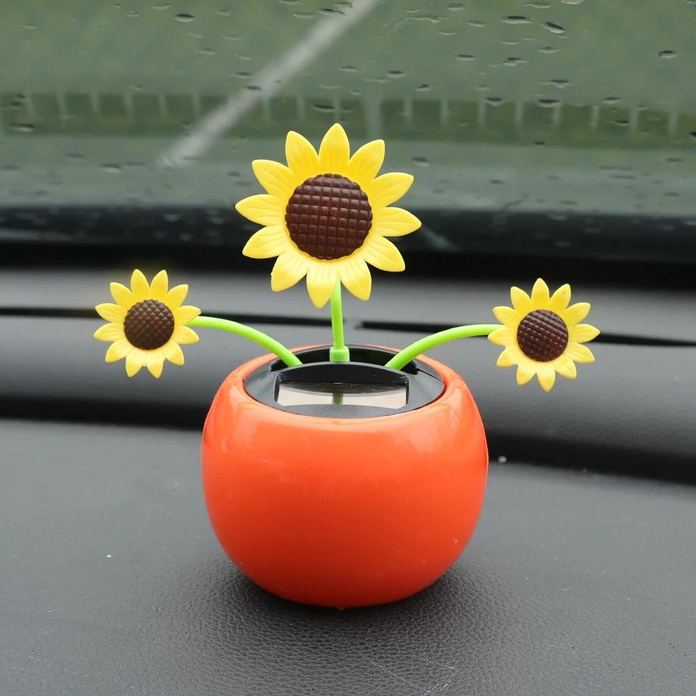 Auto Solar Schwingende Sonnenblume Dekoration Niedliche Biene Sonnenblume Blume Spielzeug Auto Innenraum Dekoration Styling Heimdekorationen Zubehör