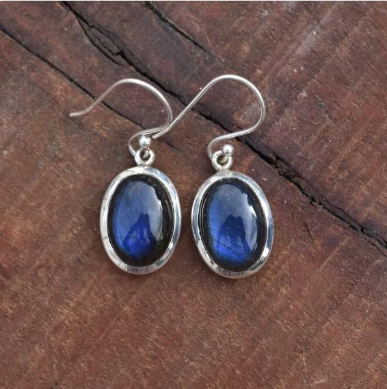 Labradorit-Ohrring, 925er-Sterlingsilber, hochwertiger Edelstein-Schmuck, handgefertigt, brandneuer Ohrring, Geschenk für Mutter, Labradorit-Schmuck