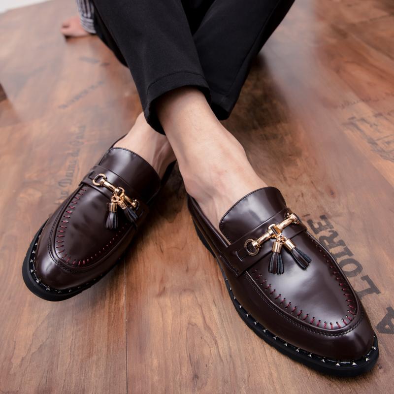 Slip On New Men's Leather Shoes Luxury Designer Style Office and Leisure Business Fashion Party Nightclub Loafers