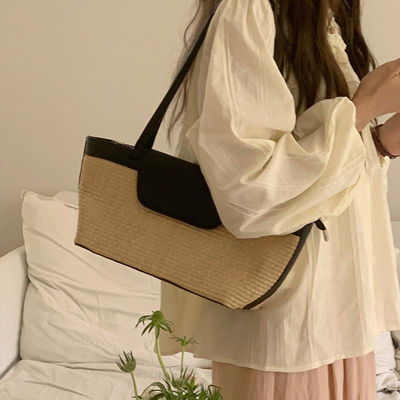 Summer Straw Woven Women Tote Bag Casual Lage Capacity Female Shoulder Bag New Fashion Luxury Designer Handbags