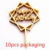10 Pcs Rose Gold Happy Birthday Cake Topper Silver black Simple Design Acrylic Cake Toppers Baby Shower Party Dessert Decoration