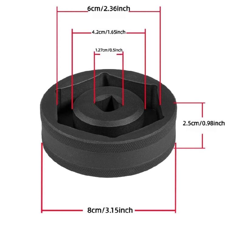 Universal 60mm Motorcycle Rear Wheel Axles Nut Socket Tool 0.5 Inch Drive For 2014 2022 Models