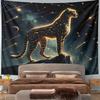 "Cosmic Cheetah Under Starry Sky" Pattern Wall Hanging Tapestry Decorative Tapestry Home Decor for Bedroom and Living Room
