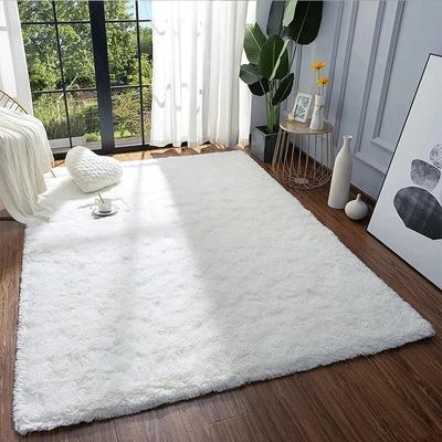 White Silk Wool Rug Pad Bedroom Living Room Children's Room Home Decor Soft and Fluffy Machine Washable Anti-slip
