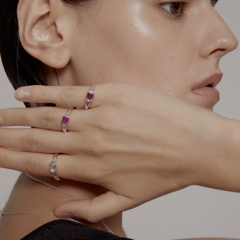 Invisible Collage PINK SHINY LID RING