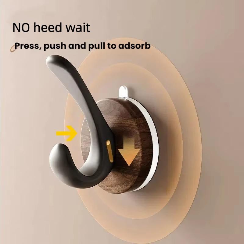 Wood Grain Suction Cup Hook, Door Hook, Bathroom Hook, Sturdy Load-bearing, Seamless Hook, Home Decoration