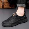 Hand-stitched Casual Leather Shoes For Men Breathable and Waterproof for All Seasons  Lightweight and Durable For Everyday Wear