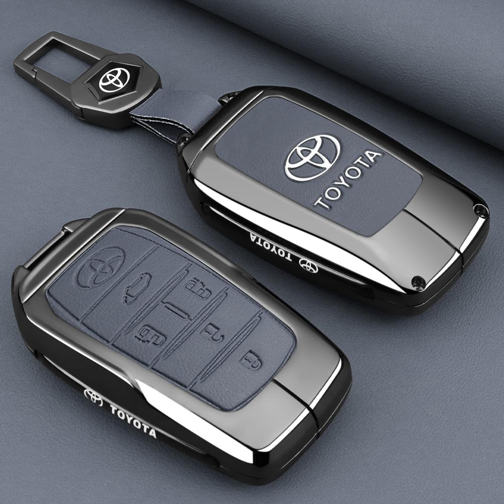 Leather Car Key Fob Case Cover Shell for Toyota Tacoma Fortuner Corolla Venza Grand Highlander RAV4 XSE Prime Land Cruiser Hilux