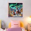 Full Embroidery cotton Thread 14CT Printed Aurora Elk Cross Stitch Kit Art