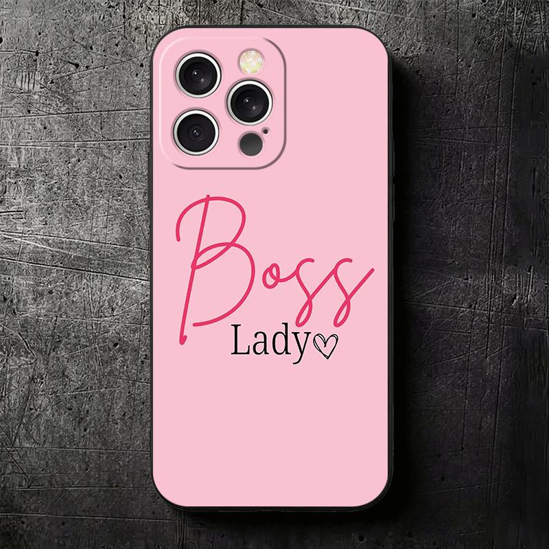 Girl Boss Lady Pink Soft Phone Case for iPhone 16 16E 17 Air 15 Pro Max 14 Plus 13 Mini 11 12 7 Black Cover Back Shell