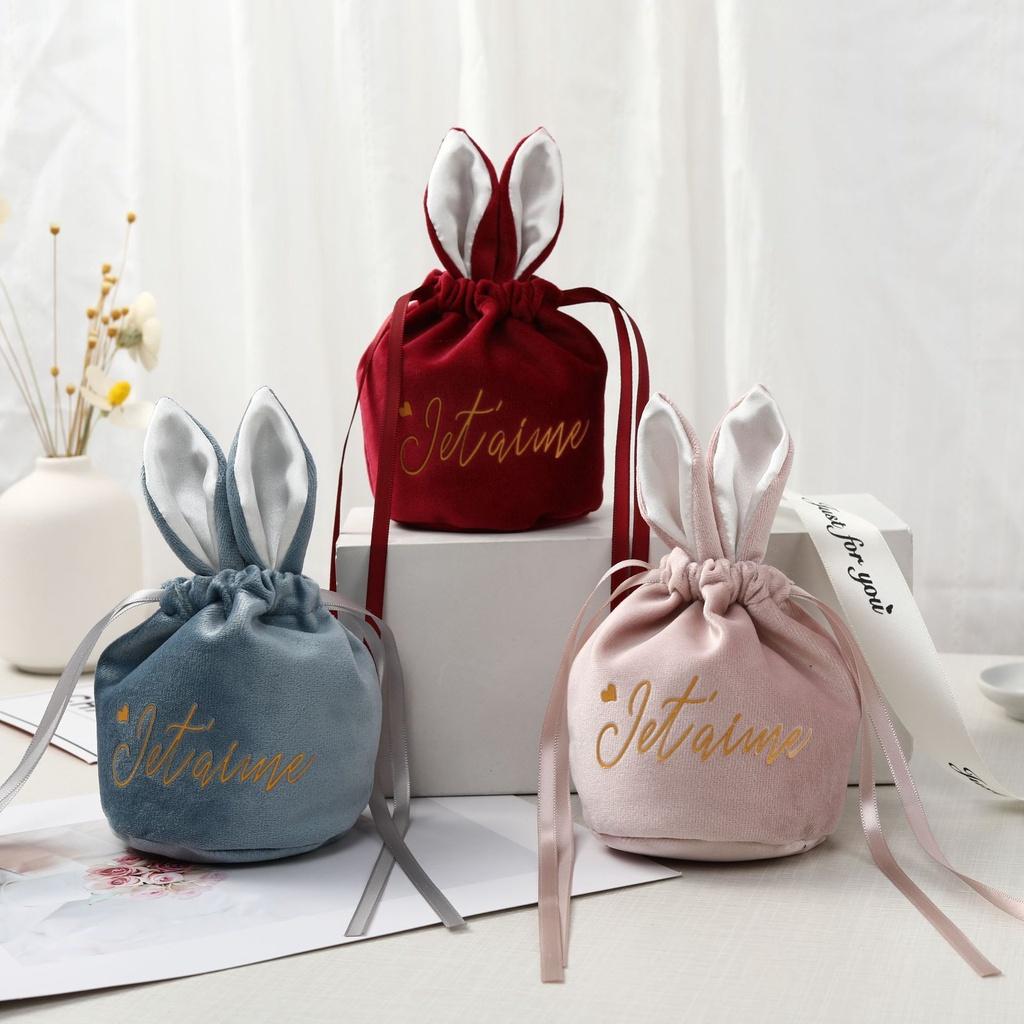 Velvet Gift Box With Bunny Ears Card Pineapple Beads