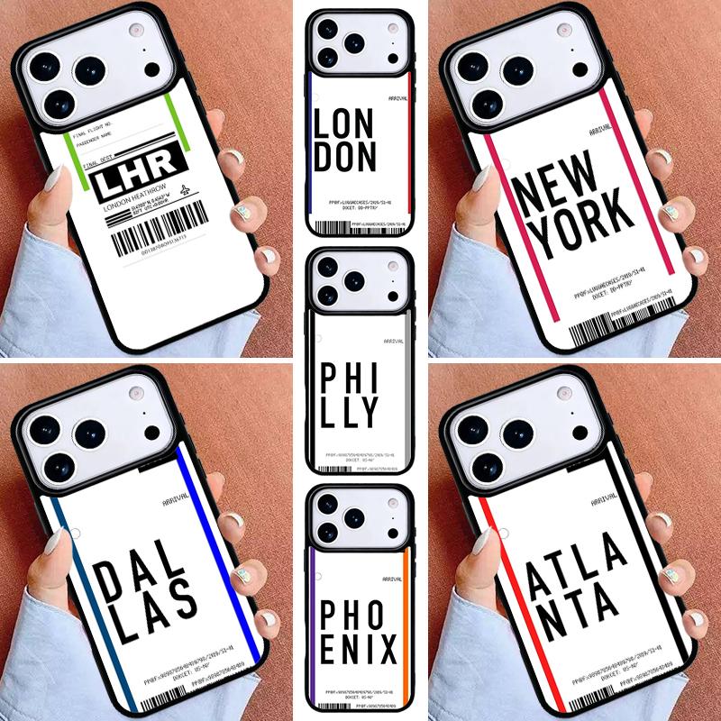 Ins Travel Label Country Customer Phone Case for iPhone 16e 15 14 13 12 17 Pro Max Plus Air 17pro Cover Coque