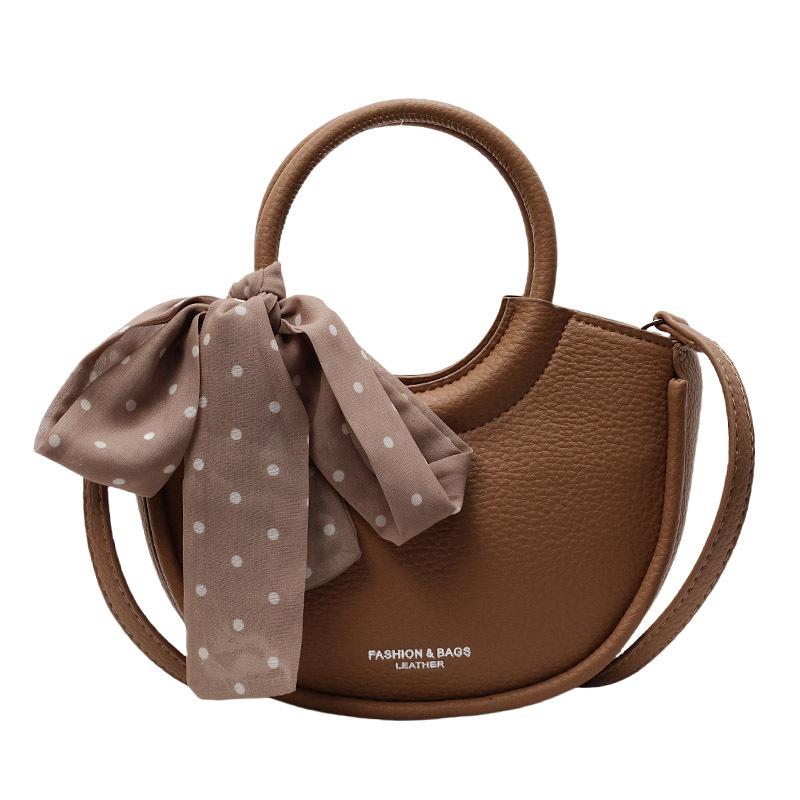 

Korean niche fashion simple style portable bucket bag women s versatile ins style high-end sense solid color casual messenger bag коричневый