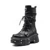 Women's Platform Spice Girls Metal Rock Motorcycle Fried Street Middle Boots Men