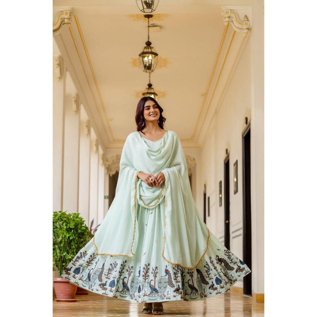 Paksiatni Desigenr Bollywood Gown Dupatta Set Indian Wedding Wear Anarkali Suit