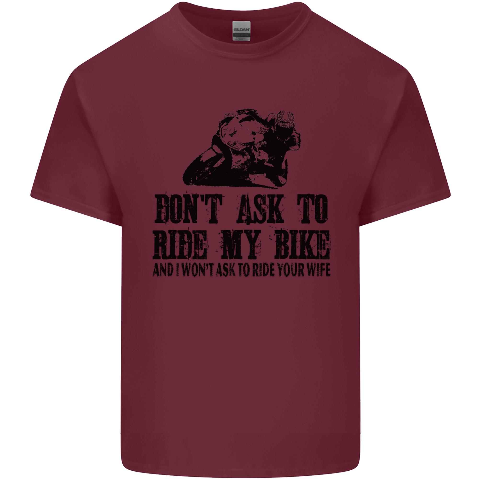 Ask to Ride My Biker Motorbike Motorcycle Unisexs Light Cotton TShirt S