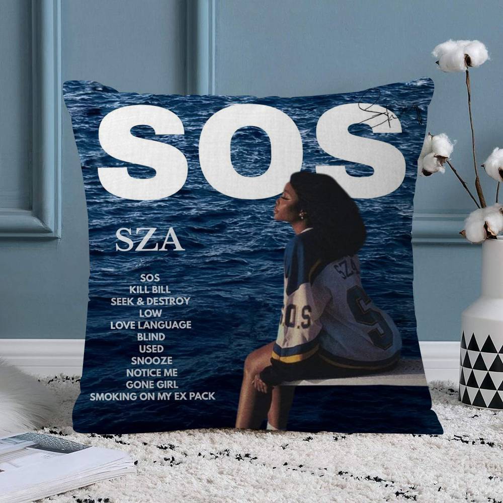 New Music Album SZA Sos Cushion Cover Decorative Pillow Sofa Home Decor Case Pillow Cases