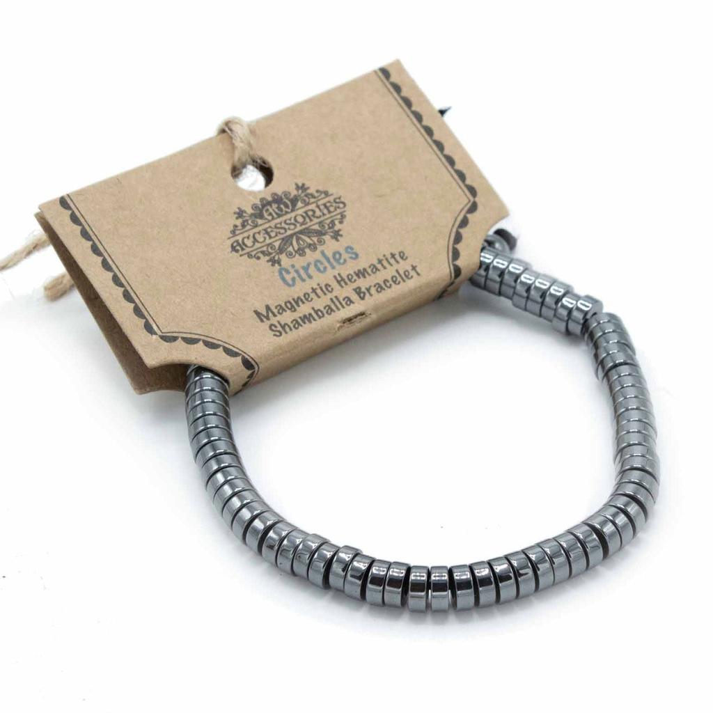 Magnetic Hematite Bracelet, Shamballa Circles