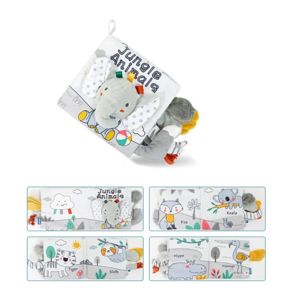 Baby Stoffbuch Spielzeug Tiere Weich Lernen Pädagogisches Spielzeug für Babys Entwicklung Montessori Sensorische Bücher Babyspielzeug 0 12 Monate