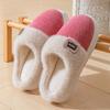 New plush spliced cotton slippers thick and soft can be worn outside women's cotton shoes bedroom household couple slippers