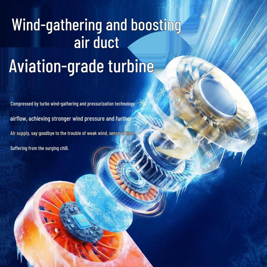 Ice Pack Portable USB Handheld Fan - Strong Wind Cooling for Outdoors