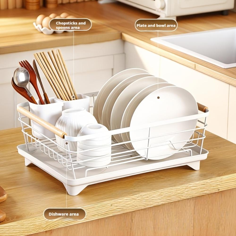 Space-saving Sink Dish Storage Basket Double-layer Plate Rack Kitchen Dish Drainer  Home